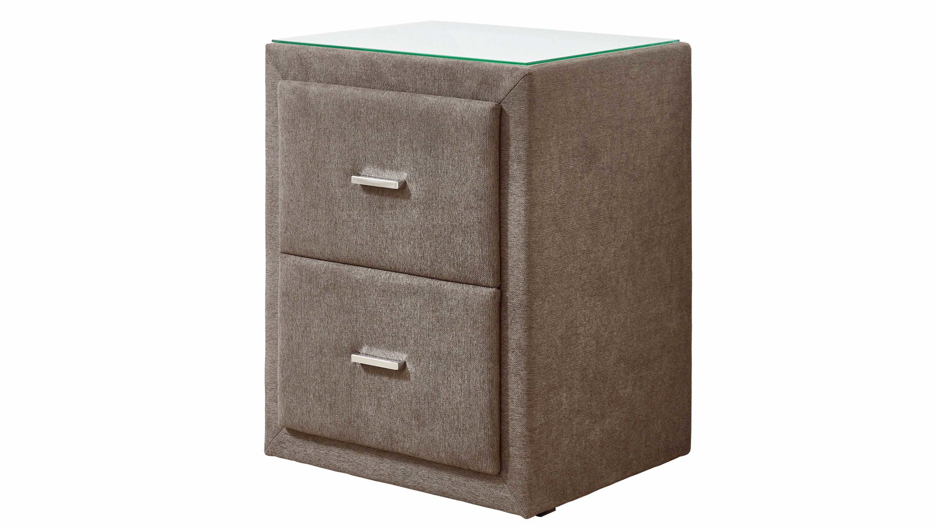 Nachtkommode comfortmaster besser sitzen, liegen, leben aus Stoff in Braun Comfortmaster Dreamplace 2.0 - Nachtkommode 46 steinfarbene Mikrofaser Nele 432006 – zwei Schubladen