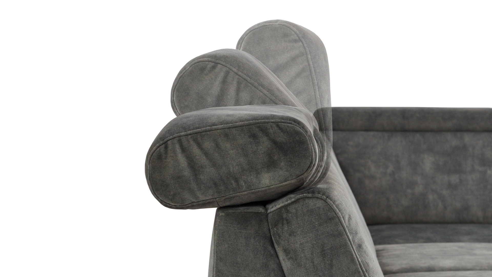 Ecksofa modulmaster aus Stoff in Dunkelgrün Modulmaster MM-ZE1162 - Wohnlandschaft mit Federkern moosfarbener Velours Amira & schwarze Metallfüße - Stellfläche ca. 346 x 227 cm