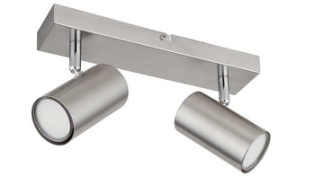 Strahler / Spot Globo lighting aus Metall in Nickel GLOBO Strahler Robby Nickel matt - zwei Spots, Länge ca. 26 cm