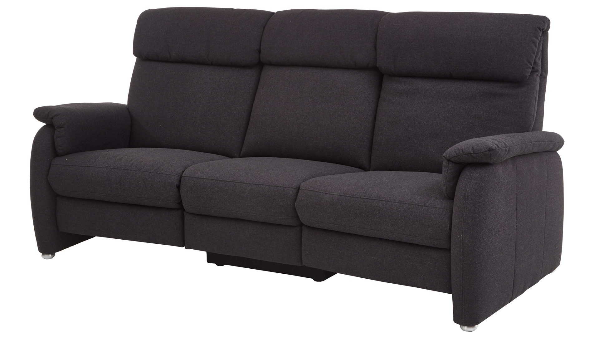 Dreisitzer COMFORT SMART aus Stoff in Anthrazit COMFORT SMART Alto - Trapezsofa anthrazitfarbenes Flachgewebe Orlando & Aluminiumfüße – Länge ca. 226 cm
