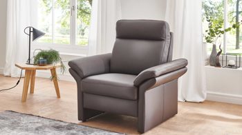 Polstersessel COMFORT SMART aus Leder in Dunkelbraun COMFORT SMART Primus 2.0 - Sessel moccafarbenes Leder Soft-Line