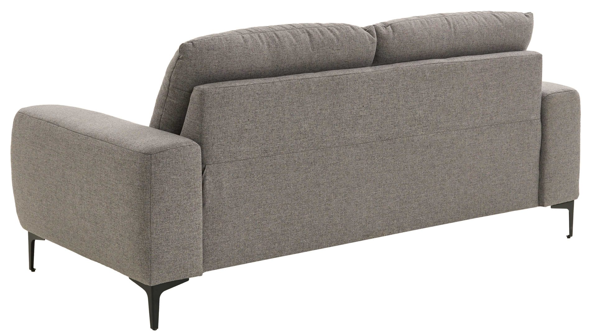 2,5-Sitzer COMFORT SMART aus Stoff in Grau COMFORT SMART Cadira - zweiteiliger 2,5-Sitzer graues Flachgewebe Mono & schwarze Winkelfüße - Länge ca. 196 cm