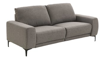 2,5-Sitzer COMFORT SMART aus Stoff in Grau COMFORT SMART Cadira - zweiteiliger 2,5-Sitzer graues Flachgewebe Mono & schwarze Winkelfüße - Länge ca. 196 cm