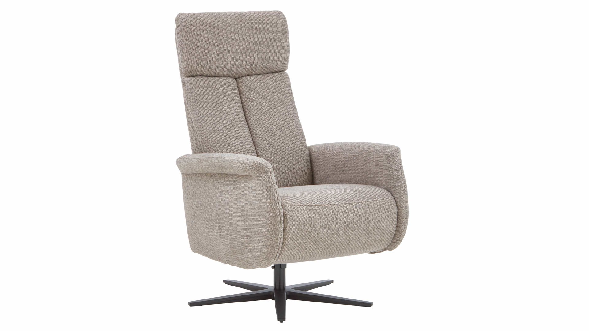 Relaxsessel COMFORT SMART aus Stoff in Beige COMFORT SMART Viro - Relaxsessel mit Federkern taupefarbenes Flachgewebe Picasso & schwarzer Sternfuß