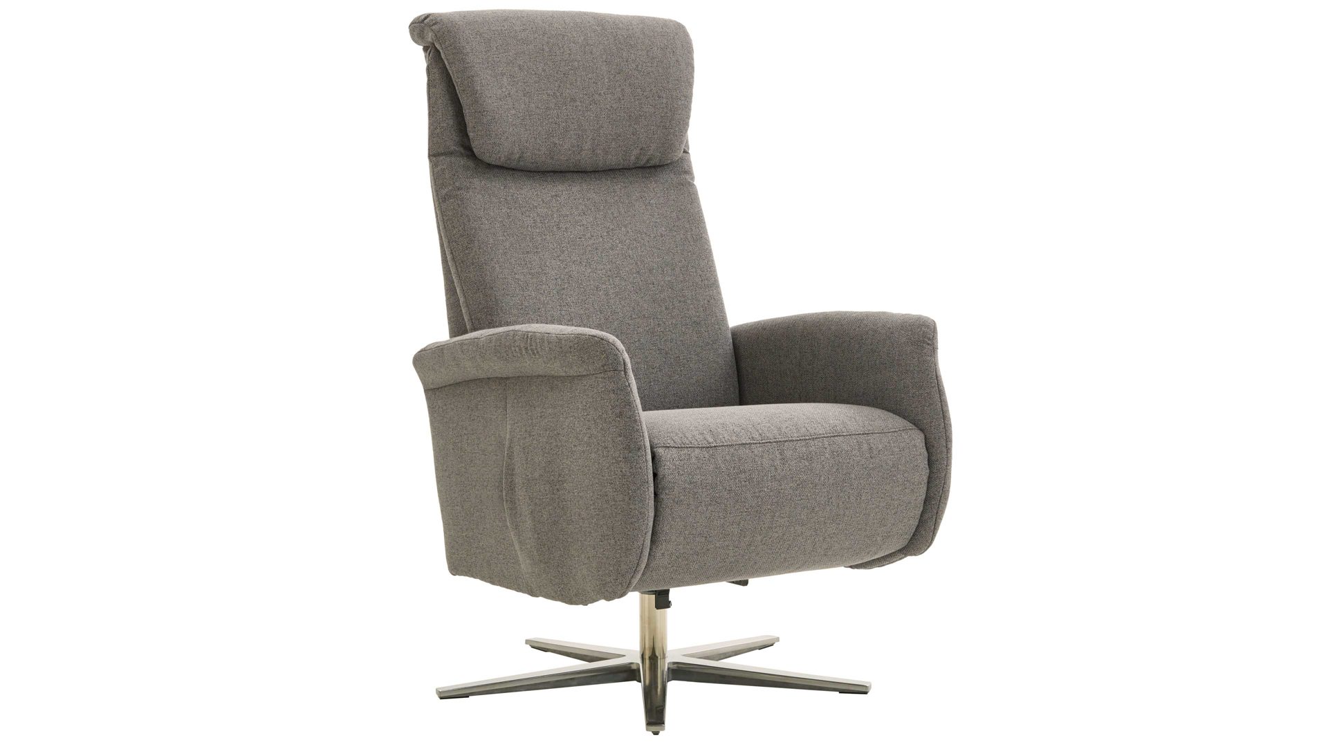 Relaxsessel COMFORT SMART aus Stoff in Grau COMFORT SMART Viro - Relaxsessel graues Flachgewebe Mono & glänzender Alufuß