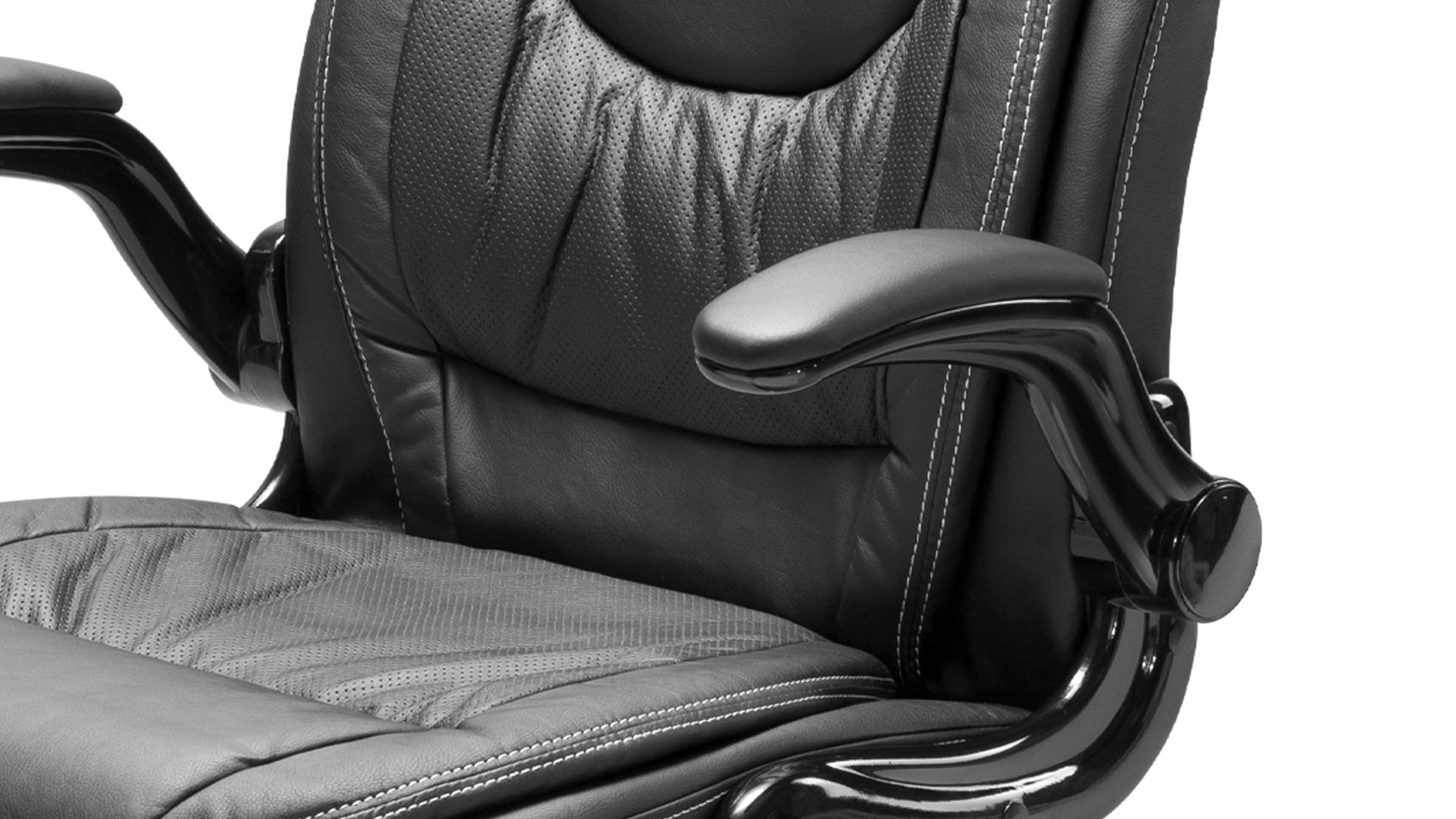 Chefsessel KAWOO aus Kunstleder in Schwarz KAWOO Drehstuhl Freiburg schwarzes Kunstleder & schwarzes Drehkreuz