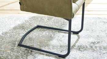 Schwingstuhl Interliving aus Kunstfaser in Dunkelgrün Interliving Esszimmer Serie 5104 – Armlehn-Schwingstuhl farngrüne Mikrofaser Fern & Mattschwarz