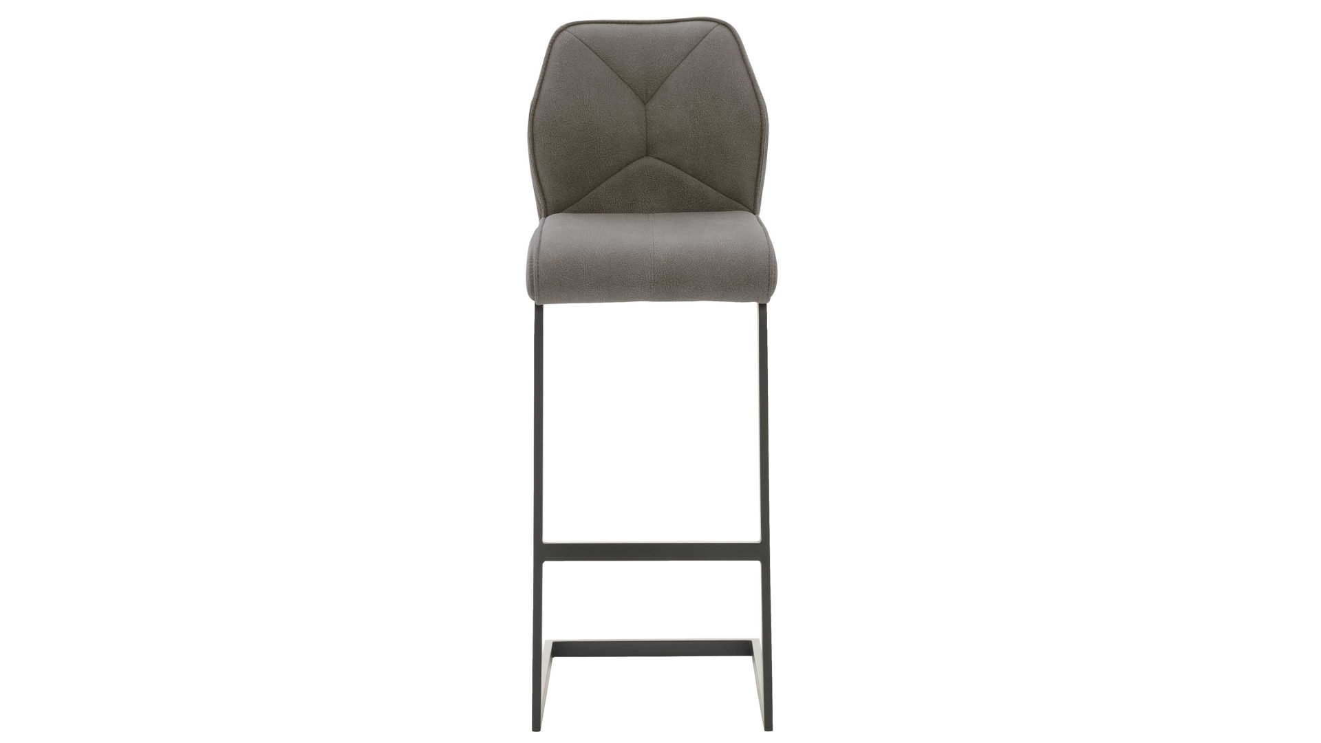 Barstuhl Interliving aus Kunstfaser in Dunkelgrau Interliving Esszimmer Serie 5104 – Barstuhl BL57 dunkelgraue Mikrofaser Onyx & mattschwarzes Vierkantrohr