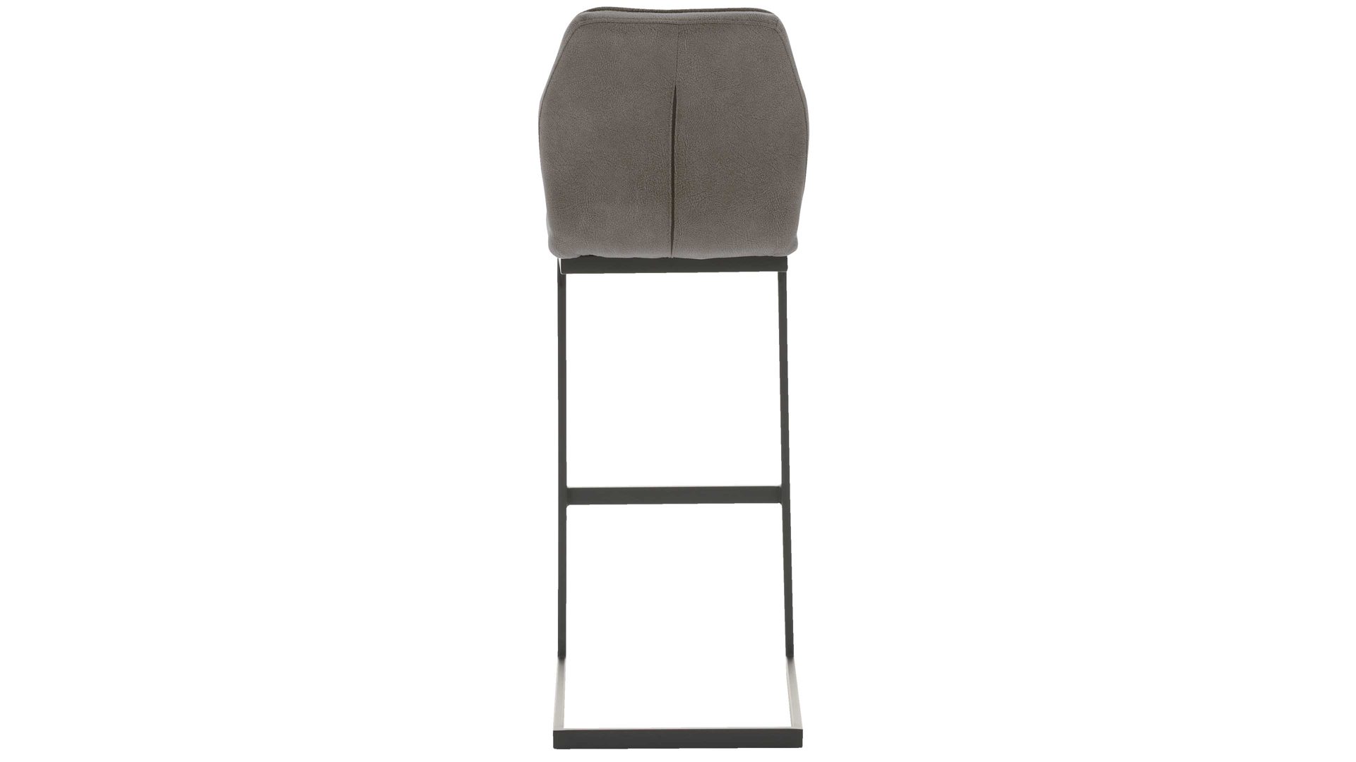 Barstuhl Interliving aus Kunstfaser in Dunkelgrau Interliving Esszimmer Serie 5104 – Barstuhl BL57 dunkelgraue Mikrofaser Onyx & mattschwarzes Vierkantrohr