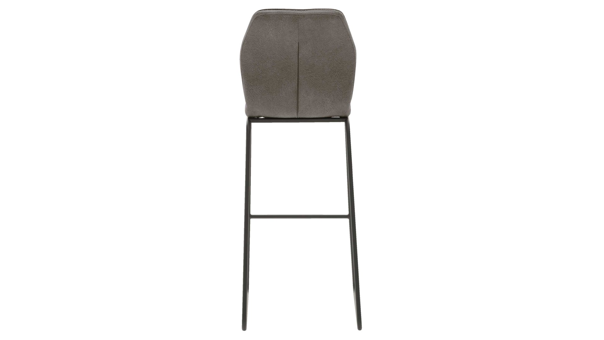 Barstuhl Interliving aus Kunstfaser in Dunkelgrau Interliving Esszimmer Serie 5104 – Barstuhl BL61 dunkelgraue Mikrofaser Onyx & mattschwarzes Rundrohr