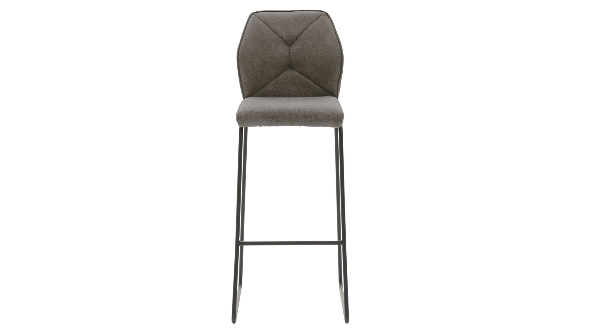 Barstuhl Interliving aus Kunstfaser in Dunkelgrau Interliving Esszimmer Serie 5104 – Barstuhl BL61 dunkelgraue Mikrofaser Onyx & mattschwarzes Rundrohr