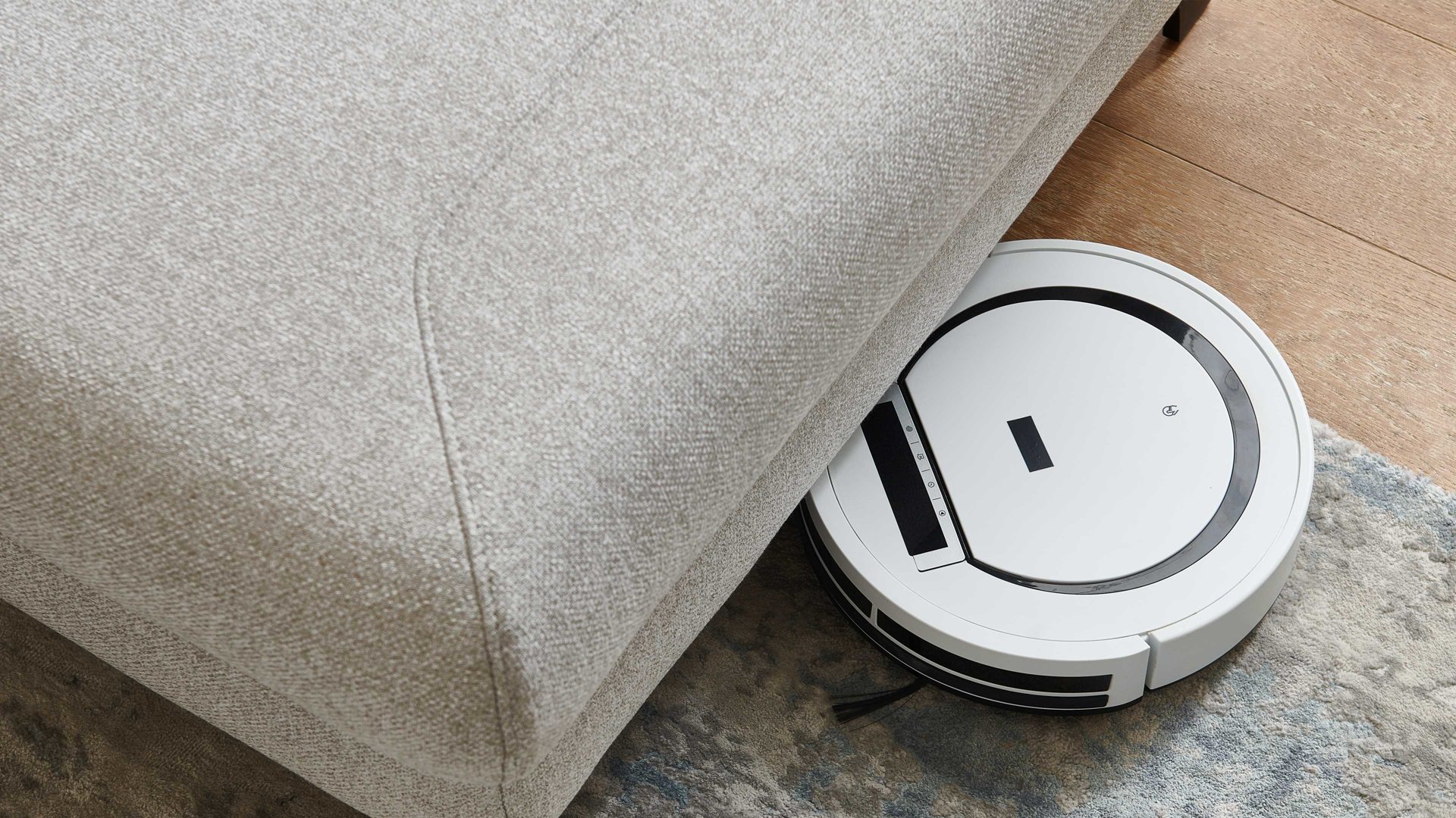 Ecksofa Dietsch. aus Stoff in Hellgrau Polsterprogramm Tiamo Plus - Ecksofa mit Extras silberfarbener Bezug Chrono & Metallfüße 4.28 - Stellfläche ca. 270 x 210 cm