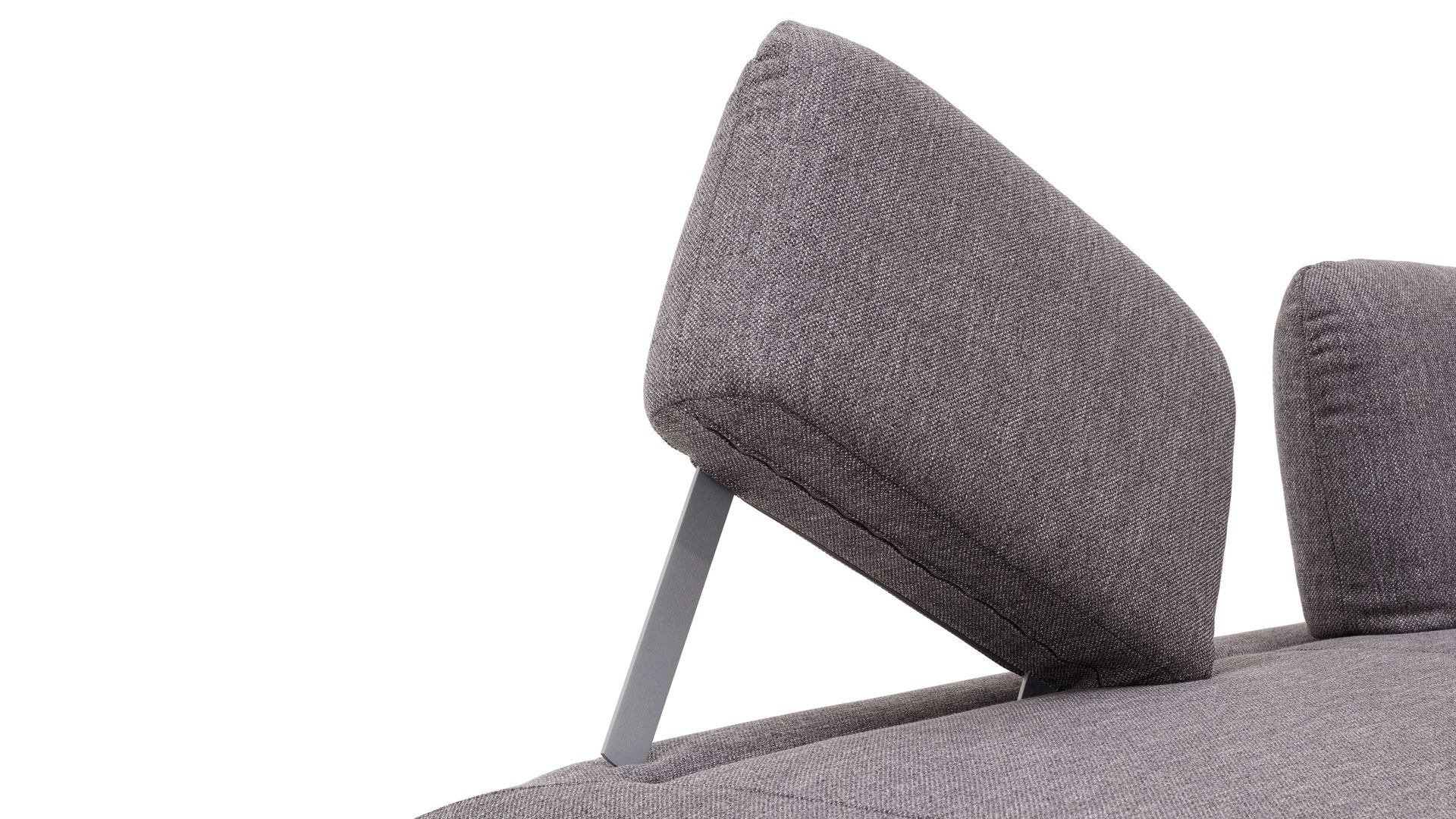 Einzelkissen Dietsch. aus Stoff in Grau Polsterprogramm Tiamo Plus - Steckrücken platinfarbener Stoffbezug