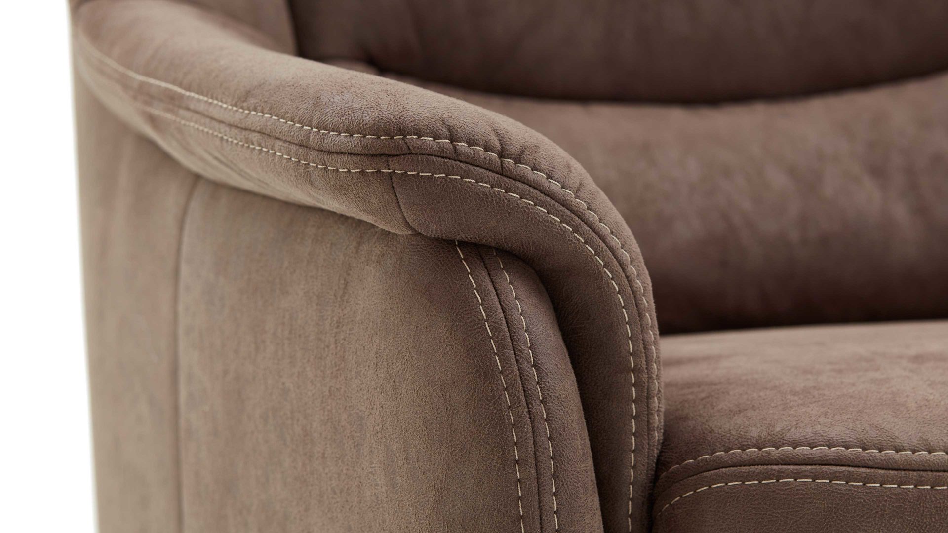 Zweisitzer OrthoSedis aus Stoff in Braun OrthoSedis Oslo - Zweisitzer elephantfarbene Mikrofaser Gaucho 14 - Länge ca. 140 cm