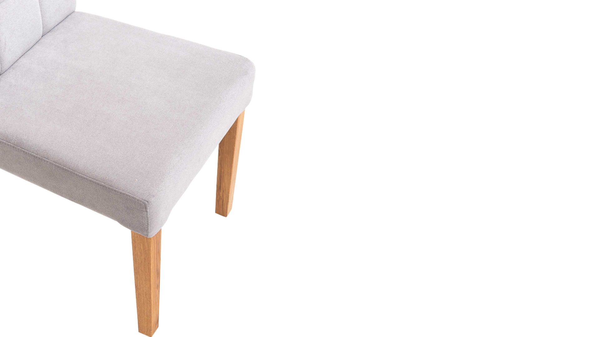 Polsterstuhl KAWOO aus Stoff in Hellgrau KAWOO Polsterstuhl grauer Bezug Towel 2830 & Eichegestell