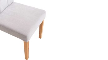 Polsterstuhl KAWOO aus Stoff in Hellgrau KAWOO Polsterstuhl grauer Bezug Towel 2830 & Eichegestell