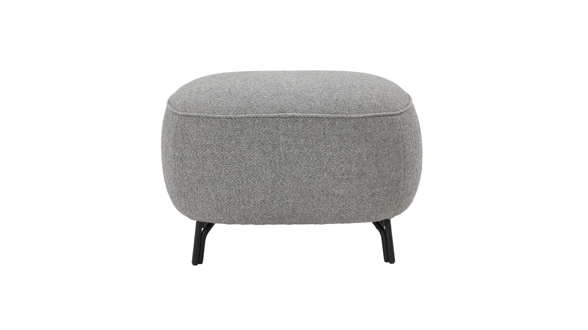 Polsterhocker Himolla aus Stoff in Grau himolla Polsterhocker 7191 sterlingfarbener Bezug Crumble 24 & Metallfüße - ca. 66 x 52 cm