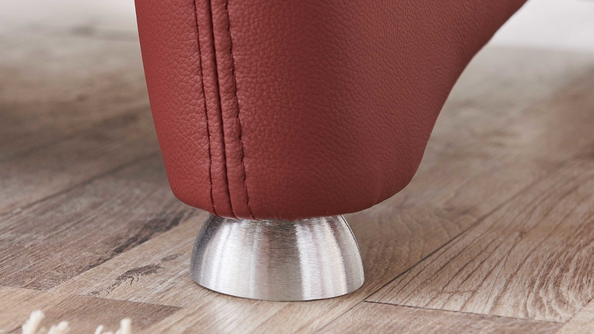 Polstersessel OrthoSedis aus Leder in Rot OrthoSedis OS-PN1120 - Polstersessel brombeerfarbenes Leder Torro & Metallfüße