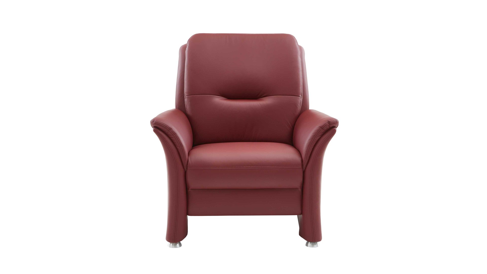 Polstersessel OrthoSedis aus Leder in Rot OrthoSedis OS-PN1120 - Polstersessel brombeerfarbenes Leder Torro & Metallfüße
