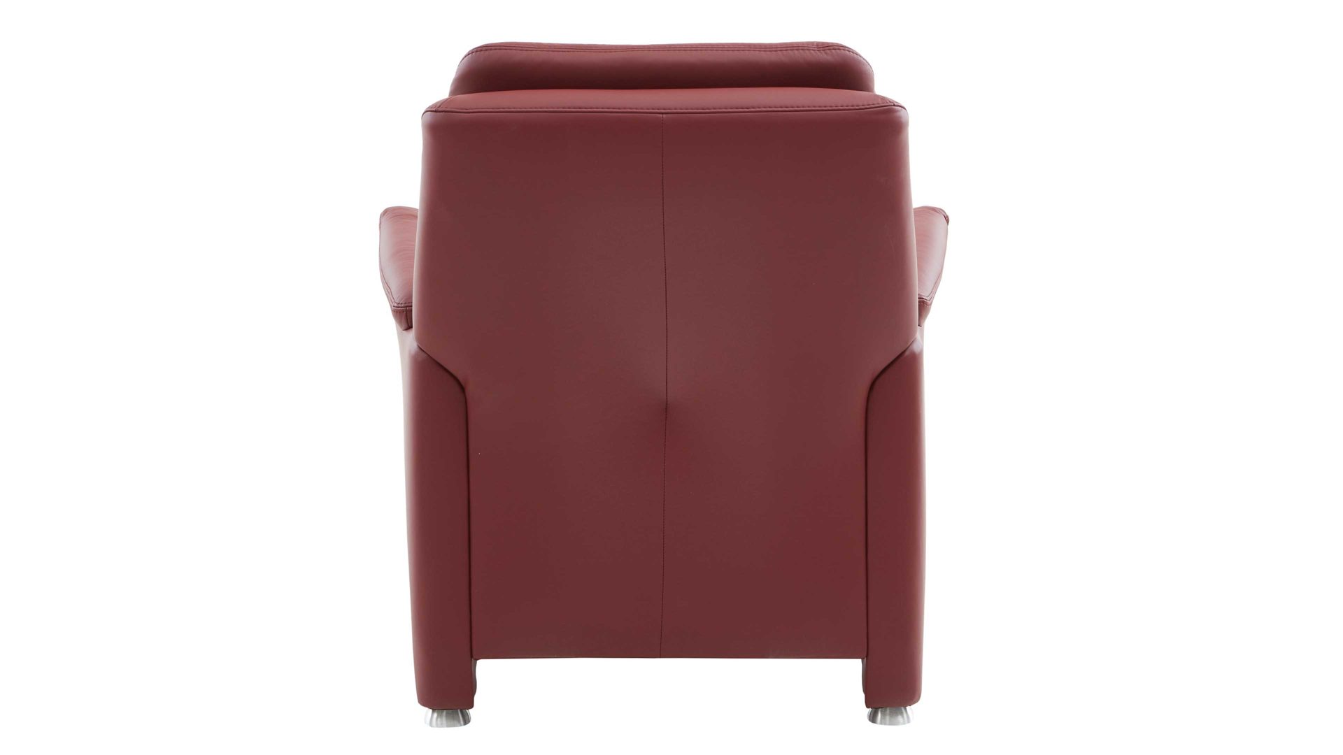 Polstersessel OrthoSedis aus Leder in Rot OrthoSedis OS-PN1120 - Polstersessel brombeerfarbenes Leder Torro & Metallfüße