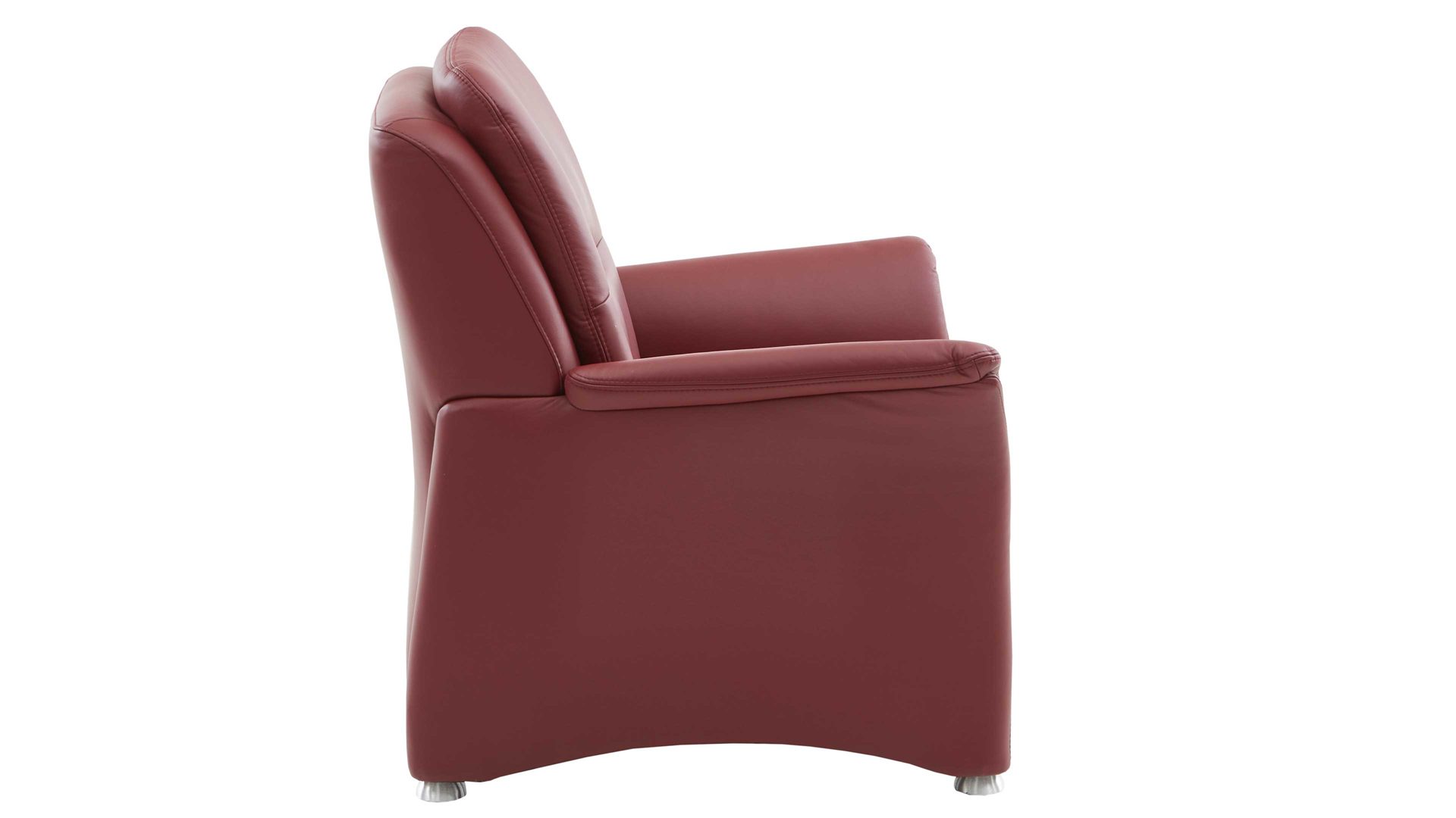 Polstersessel OrthoSedis aus Leder in Rot OrthoSedis OS-PN1120 - Polstersessel brombeerfarbenes Leder Torro & Metallfüße