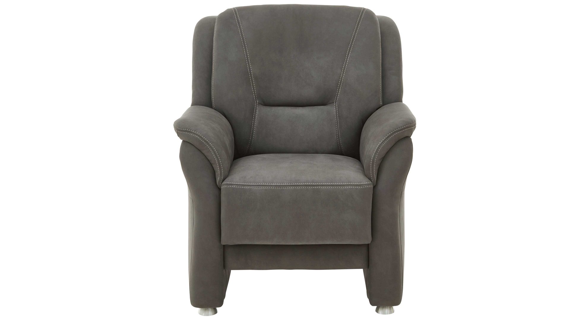 Polstersessel OrthoSedis aus Stoff in Dunkelgrau OrthoSedis OS-PP1133 - Polstersessel graue Mikrofaser Feeling & Metallfüße