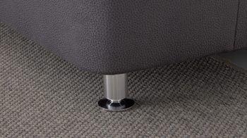 Ecksofa modulmaster aus Stoff in Dunkelgrau Modulmaster MM-ZE1059 - Ecksofa stahlfarbene Mikrofaser Holiday & matte Metallfüße - Stellfläche ca. 260 x 226 cm