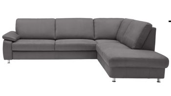 Ecksofa modulmaster aus Stoff in Dunkelgrau Modulmaster MM-ZE1059 - Ecksofa stahlfarbene Mikrofaser Holiday & matte Metallfüße - Stellfläche ca. 260 x 226 cm