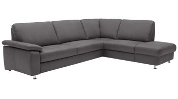 Ecksofa modulmaster aus Stoff in Dunkelgrau Modulmaster MM-ZE1059 - Ecksofa stahlfarbene Mikrofaser Holiday & matte Metallfüße - Stellfläche ca. 260 x 226 cm