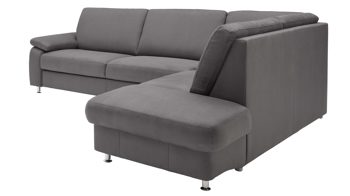 Ecksofa modulmaster aus Stoff in Dunkelgrau Modulmaster MM-ZE1059 - Ecksofa stahlfarbene Mikrofaser Holiday & matte Metallfüße - Stellfläche ca. 260 x 226 cm