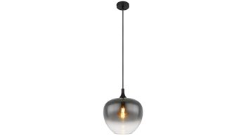 Pendelleuchte Globo lighting aus Glas in Schwarz GLOBO Lampe-Serie Maxy - Hängeleuchte Rauchglas & mattschwarzes Metall - Durchmesser ca. 29 cm
