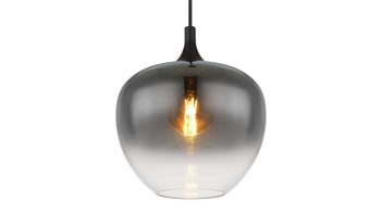 Pendelleuchte Globo lighting aus Glas in Schwarz GLOBO Lampe-Serie Maxy - Hängeleuchte Rauchglas & mattschwarzes Metall - Durchmesser ca. 29 cm