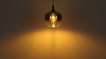 Deckenleuchte Globo lighting aus Glas in Schwarz GLOBO Lampe-Serie Maxy - Deckenleuchte Rauchglas & mattschwarzes Metall - Durchmesser ca. 45 cm