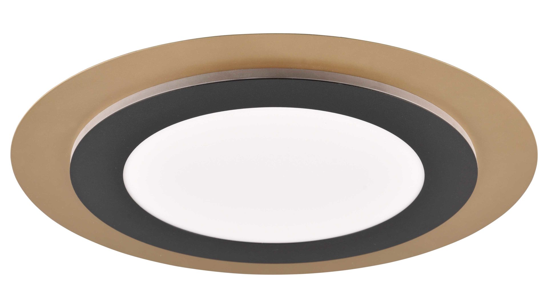 Deckenleuchte Trio lighting for you aus Metall in Gold Trio Leuchten Serie Morgan Gold & Schwarz - Durchmesser ca. 45 cm