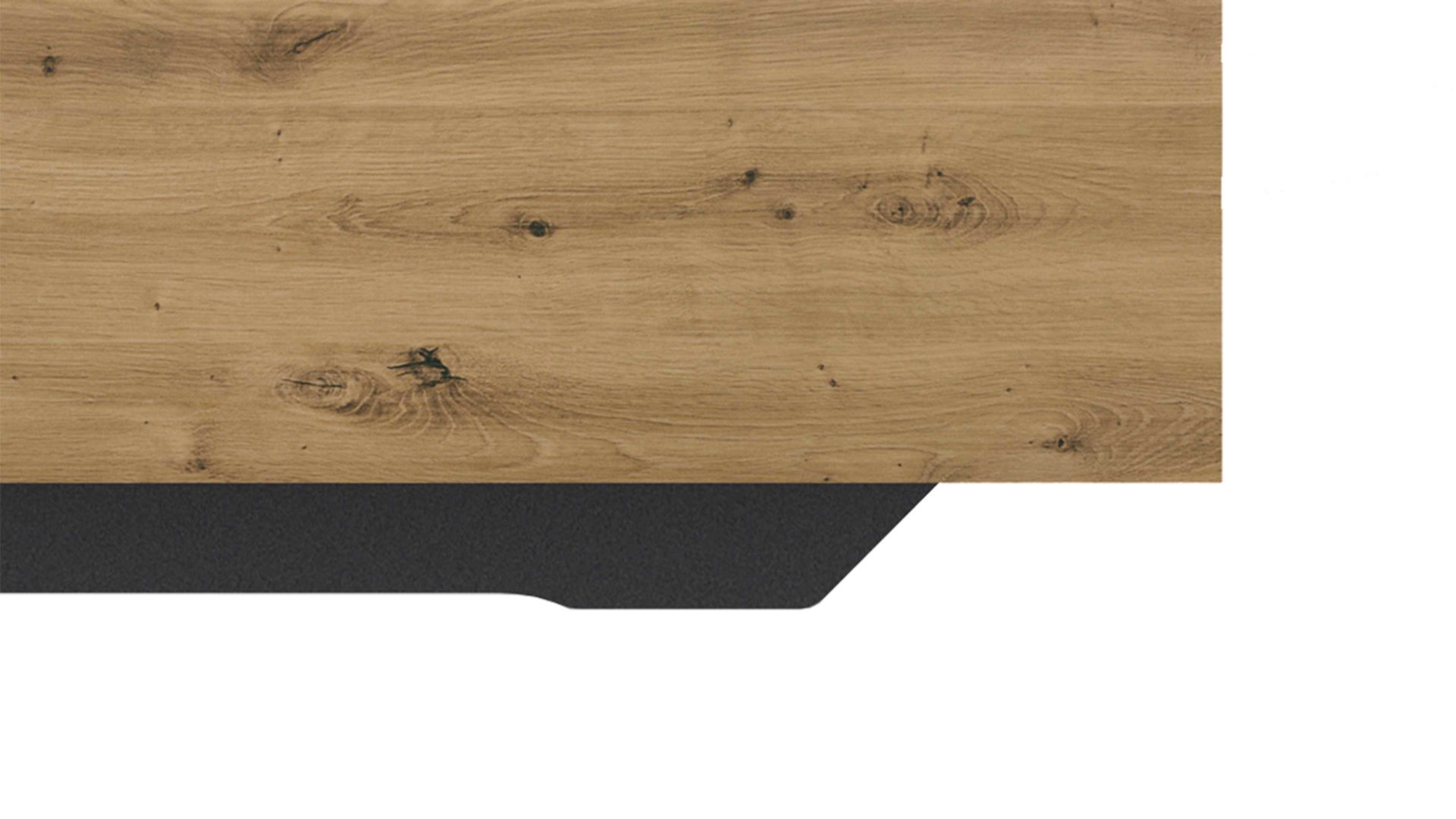 Doppelbett Rauch aus Holz in Grau rauch BLUE Miro - Bettgestell mit zwei Hängenachttischen Grau-Metallic & Eiche Artisan - Liegefläche ca. 180 x 200 cm