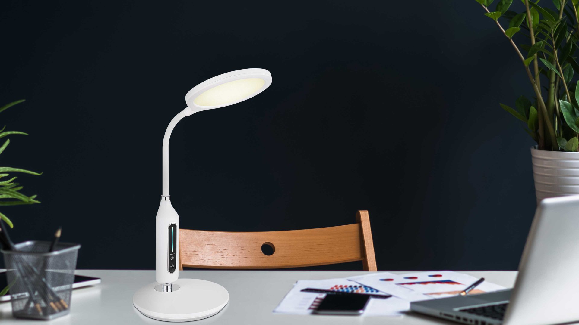 Schreibtischleuchte Globo lighting aus Kunststoff in Weiß GLOBO Lampen Serie Fruggy - Schreibtischleuchte weißes Silikon - Höhe ca. 41 cm