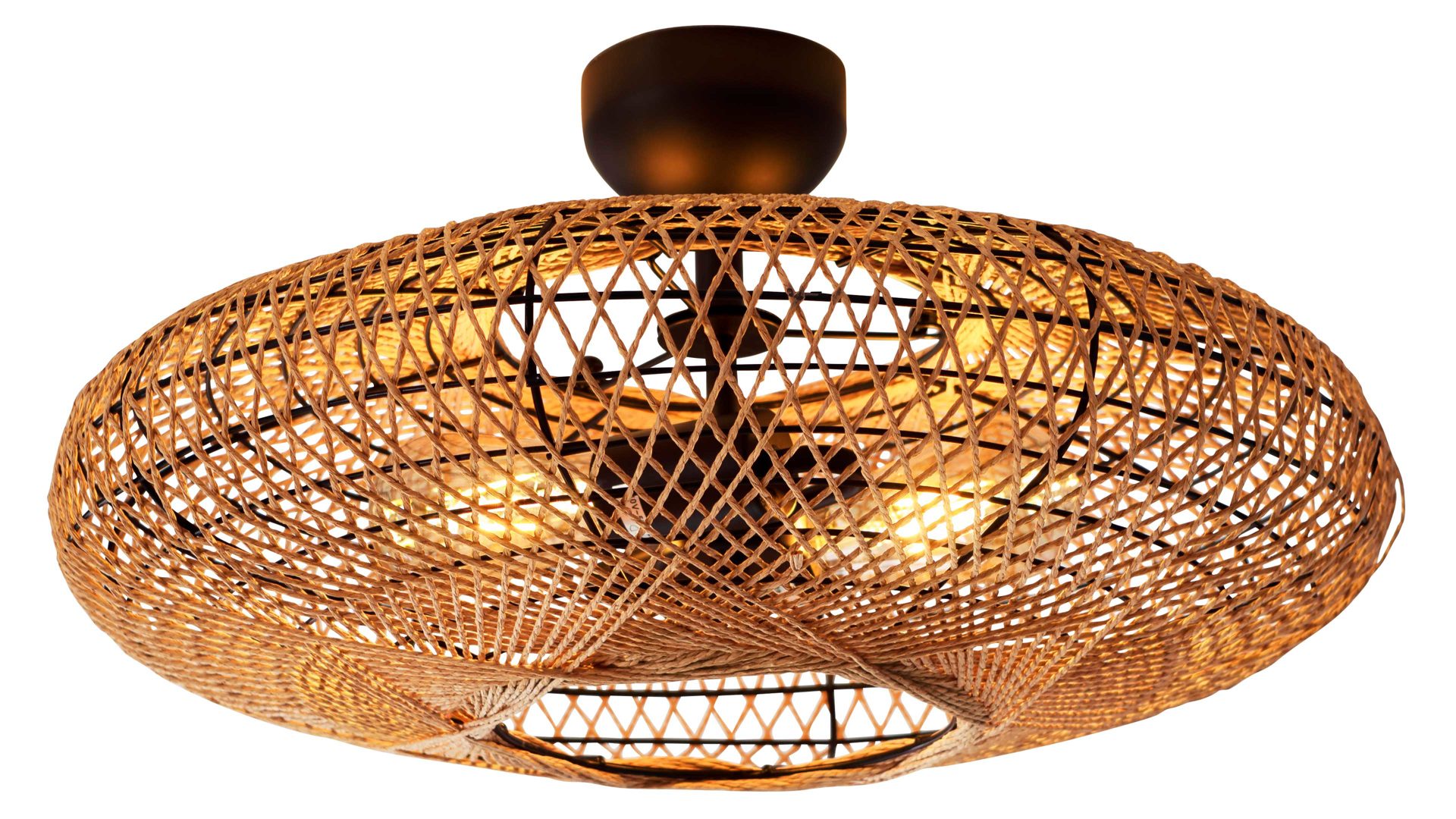 Deckenleuchte Trio lighting for you aus Naturfaser in Holzfarben TRIO Leuchten Serie Hedda - Deckenleuchte Sisal - Durchmesser ca. 52 cm