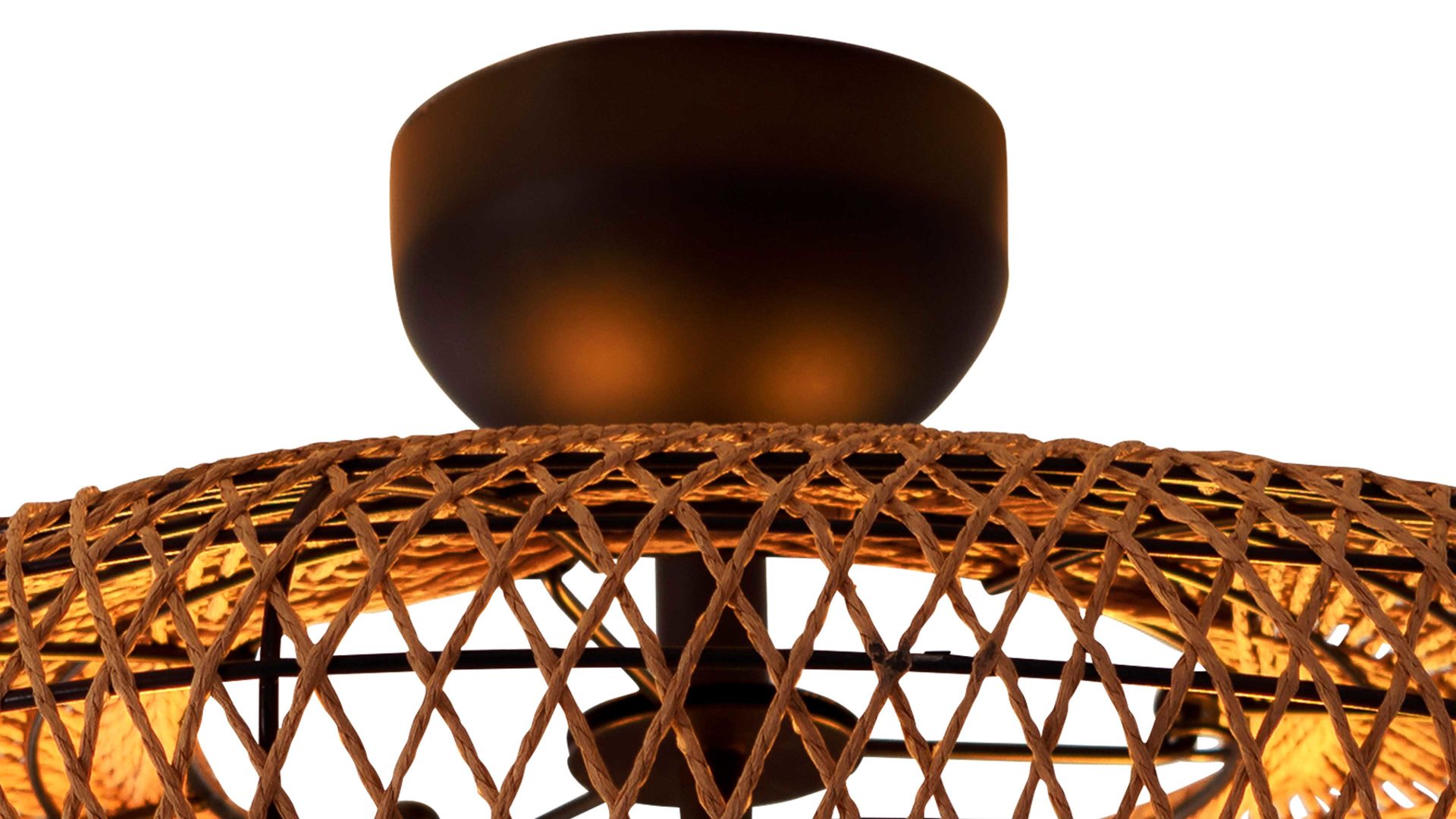 Deckenleuchte Trio lighting for you aus Naturfaser in Holzfarben TRIO Leuchten Serie Hedda - Deckenleuchte Sisal - Durchmesser ca. 52 cm