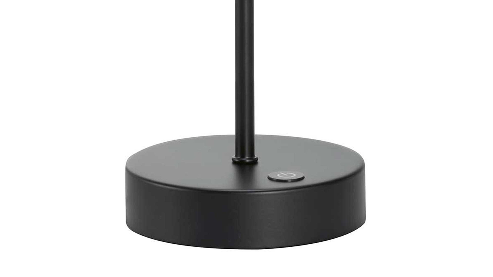 Tischleuchte Fh lighting aus Glas in Weiß FH LIGHTING Akku Leuchten Serie Riva opalweißes Glas & sandschwarzes Metall - Höhe ca. 35 cm