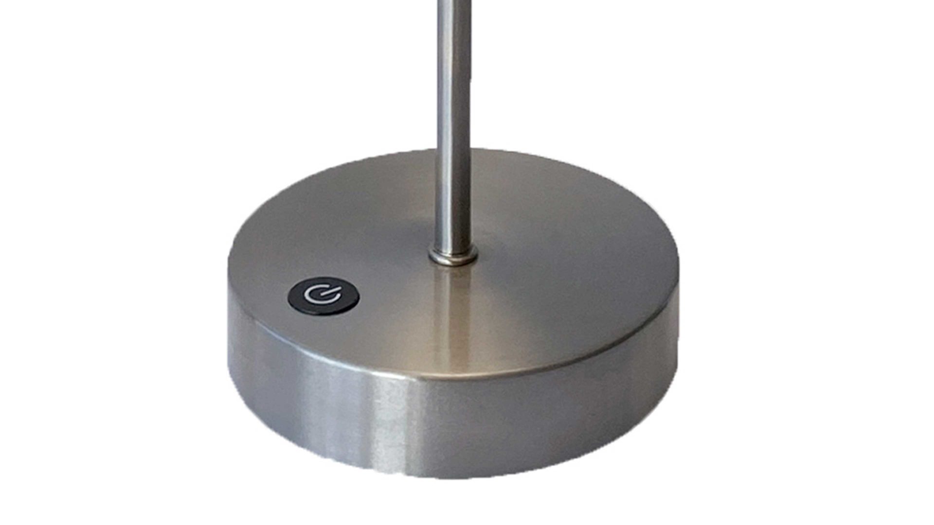 Tischleuchte Fh lighting aus Glas in Grau FH LIGHTING Akku Leuchten Serie Riva Rauchglas & Nickel - Höhe ca. 35 cm