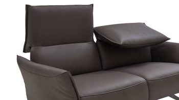 Zweisitzer Koinor aus Leder in Braun KOINOR Vineto - Zweisitzer carbonefarbenes Leder Bull & Schwertkufen - Breite ca. 156 cm