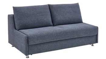 Schlafsofa Bali aus Stoff in Blau Schlafsofa Grande graublauer Bezug 3013 & chromfarbene Füße - Breite ca. 175 cm