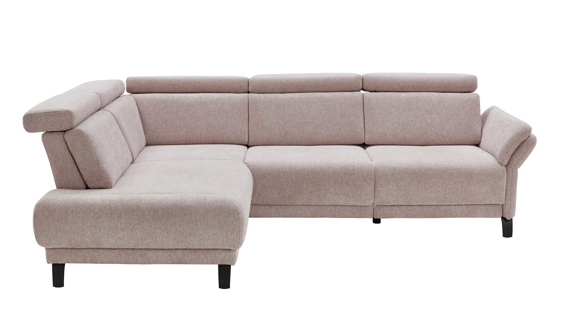 Ecksofa Dietsch. aus Stoff in Rosa Polsterprogramm Rhodos - Ecksofa rosefarbener Stoff Mito - ca. 210 x 290 cm