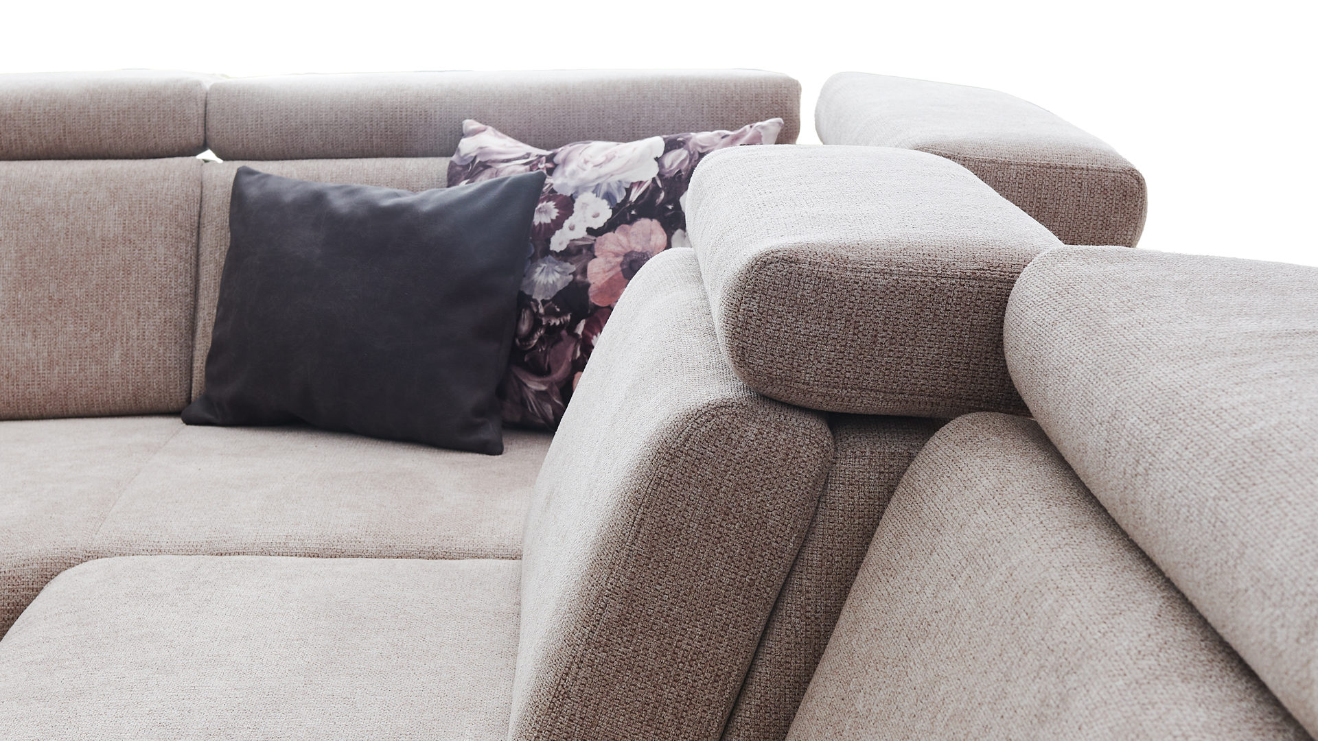 Ecksofa Dietsch. aus Stoff in Rosa Polsterprogramm Rhodos - Ecksofa rosefarbener Stoff Mito - ca. 210 x 290 cm