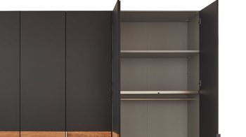 Kleiderschrank Wiemann | oeseder aus Holz in Dunkelgrau WIEMANN Schlafzimmerserie Acapulco - Kleiderschrank Graphit & Riffholz - sechs Türen, Breite ca. 300 cm