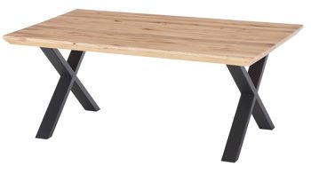 Couchtisch A better place furniture aus Holz in Holzfarben Couchtisch Asola Eiche & schwarzes Metall - ca. 110 x 70 cm