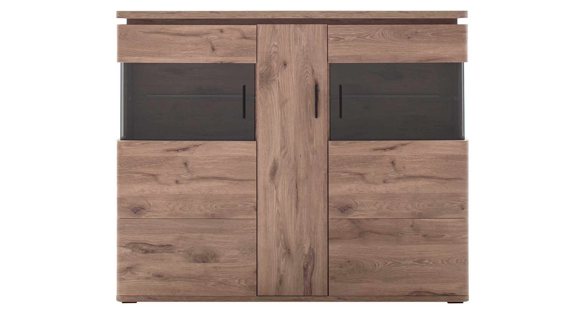 Highboard Mca furniture aus Holz in Holzfarben Wohnprogramm Modena - Highboard Viking Eiche - drei Türen, Breite ca. 150 cm