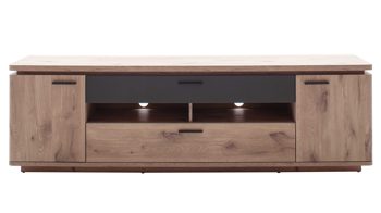 Lowboard Mca furniture aus Holz in Holzfarben Wohnprogramm Modena - Lowboard Viking Eiche - zwei Türen, zwei Schubladen, Breite ca. 210 cm
