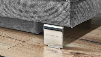 Schlafsofa Restyl aus Stoff in Grau Schlafsofa Lilo grauer Bezug 6839 & Chromfüße - Breite ca. 202 cm