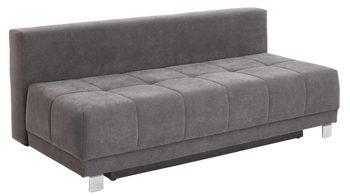 Schlafsofa Restyl aus Stoff in Grau Schlafsofa Lilo grauer Bezug 6839 & Chromfüße - Breite ca. 202 cm